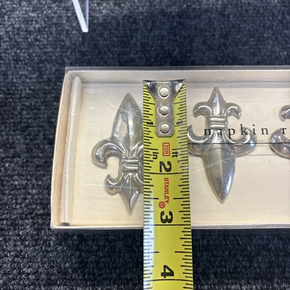 Vtg~Pier 1~Fleur De Lis Napkin Ring Sets~2 Sets of 4~NIB